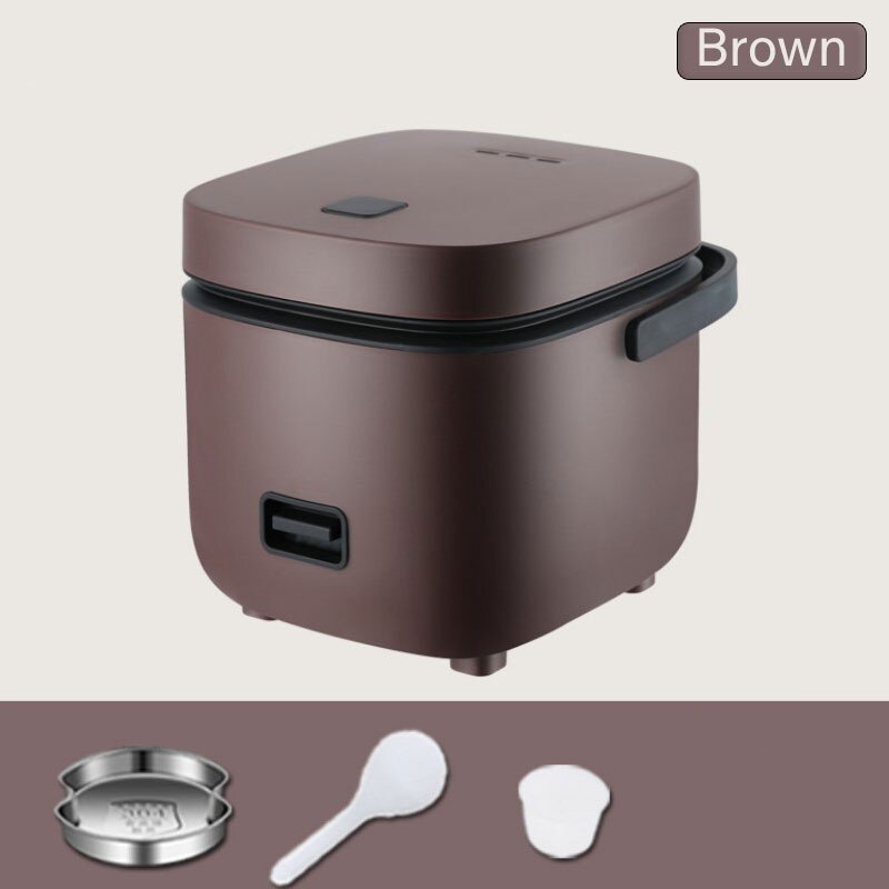 1.2L New Mini Rice Cooker Small 1-2 Person Rice Cooker Household Single Kitchen Small Household Appliances WIth Handle EU Plug - 1.2LBrown / China / 220V|EU