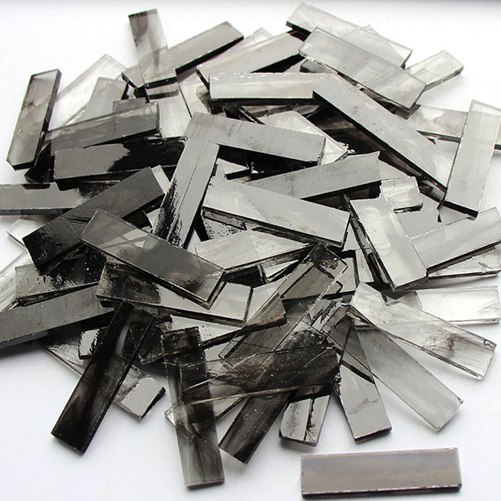 Mixed Color 1 X 4 Cm Square Stained Glass Strip Clear Glass Mosaic Pieces DIY Mosaic Tiles Hobbies Art Crafts Material 100g - 19