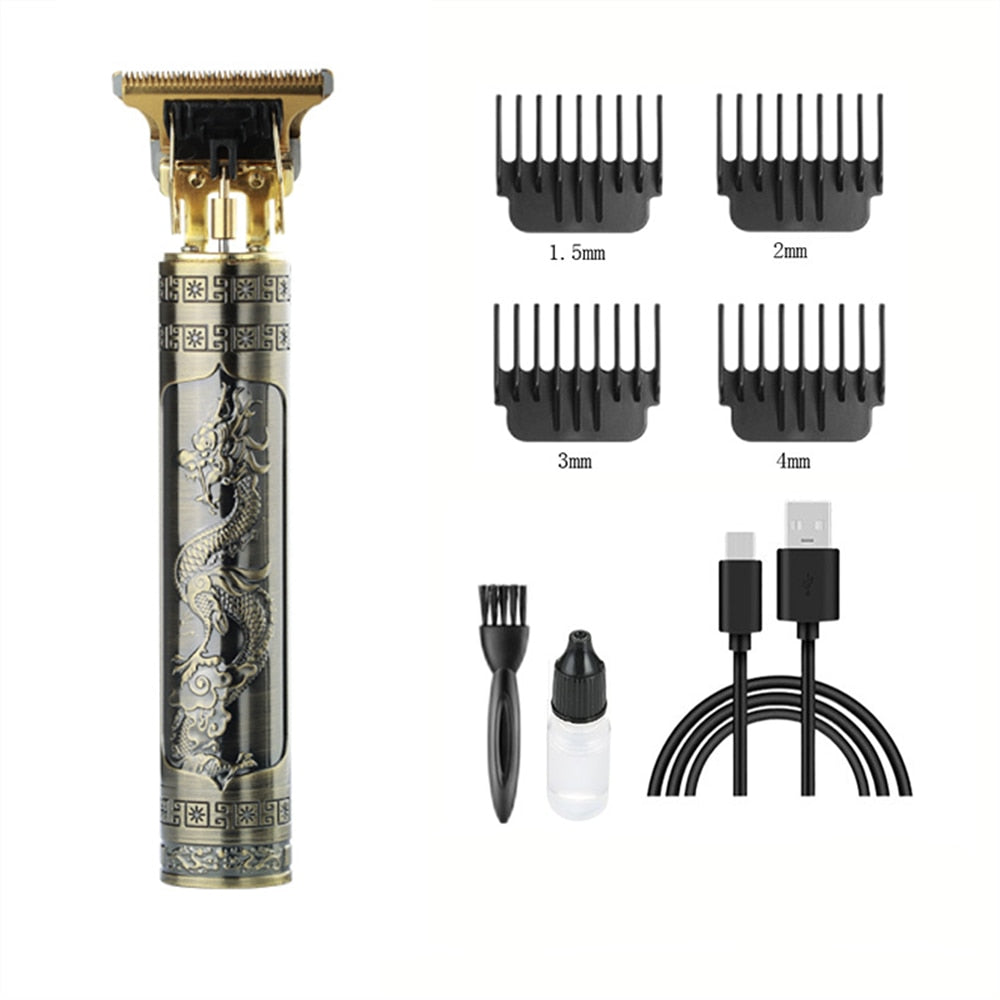 All Metal Vintage T9 Machine Women&#39;s Hair Clipper Hairdresser Professional Haircut Machine 0 Mm Nose and Ear Trimmer Finish Man - ABS  Dragon 1.0