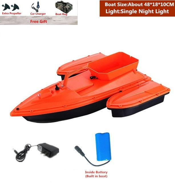 Smart Fixed Speed Cruise Radio Remote Control Fishing Bait Boat 1.5KG 500M Dual Night Light Lure Fishing RC Bait Boat Fishing - US Plug 1 Battery 3 / China