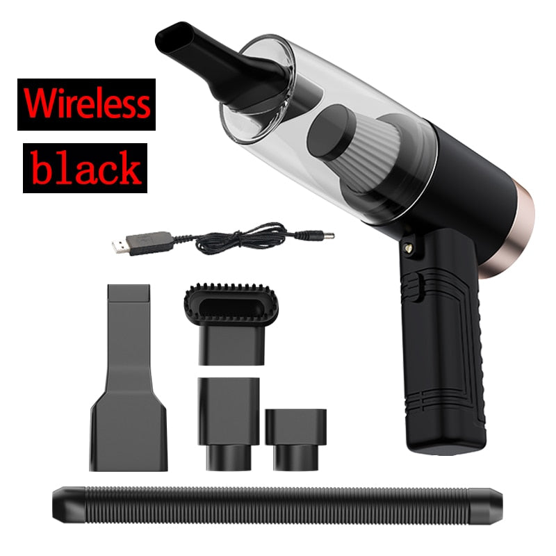 Handheld Wireless Car vacuum cleaner PortableHigh Powerful Cyclone auto vacume cleaner Wet And Dry Cleaner for Car Home Pet Hair - China / Wireless model black