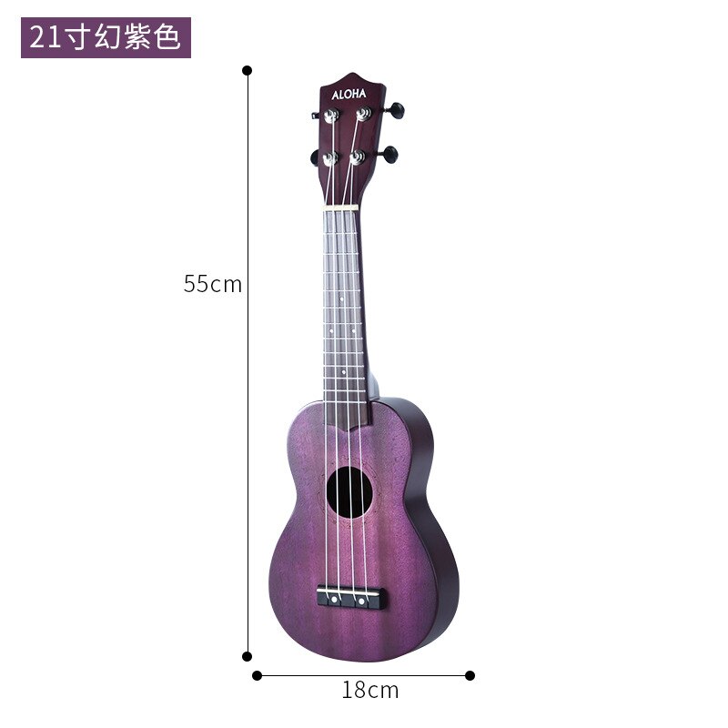 21/23 Inch Ukulele Soprano Beginner Ukulele Guitar Ukulele Mahogany Neck Delicate Tuning Peg 4 Strings Wood Ukulele - 21inch purple