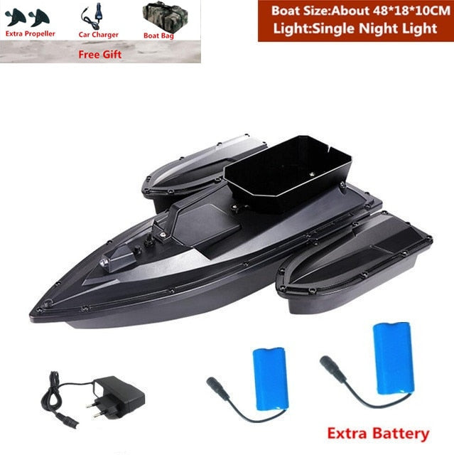 Smart Fixed Speed Cruise Radio Remote Control Fishing Bait Boat 1.5KG 500M Dual Night Light Lure Fishing RC Bait Boat Fishing - EU Plug 2 Battery 4 / China