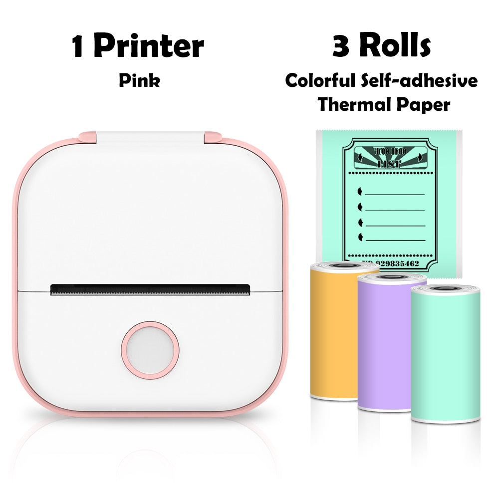 Phomemo T02 Mini Portable Printer Thermal Printing 53mm Sticker Wireless Inkless Mini Pocket Printer Self-adhesive Label Printer - Pink C / CN