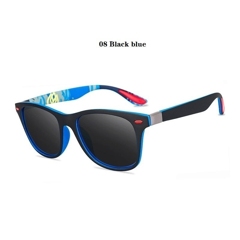 Fashion Vintage Sunglasses For Men Women Polarized Designer Sunglasses Man Square Retro Sun Glasses Driving Eyewear Shades UV400 - 08 Black blue