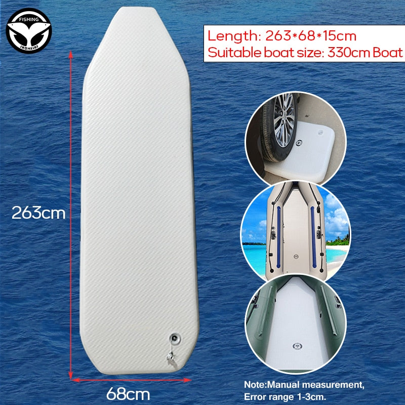 136-291cm PVC Kayak Air Deck Fishing Boat Inflatable Floor Wear-resistant Drop Stitch Foldable Bottom Rowing Boats Accessories - 263x68x15cm