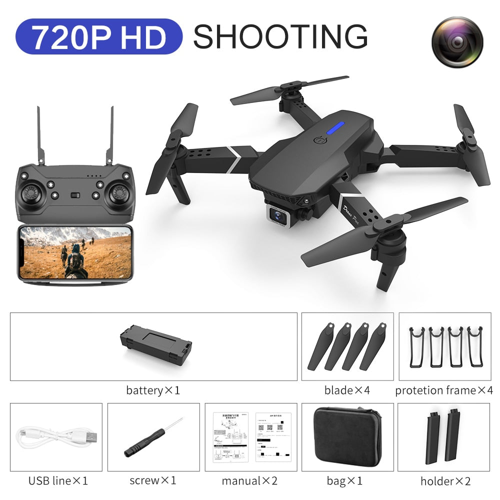 2021 NEW Drone 4k profession HD Wide Angle Camera 1080P WiFi fpv Drone Dual Camera Height Keep Drones Camera Helicopter Toys - 720P-1Battery / China