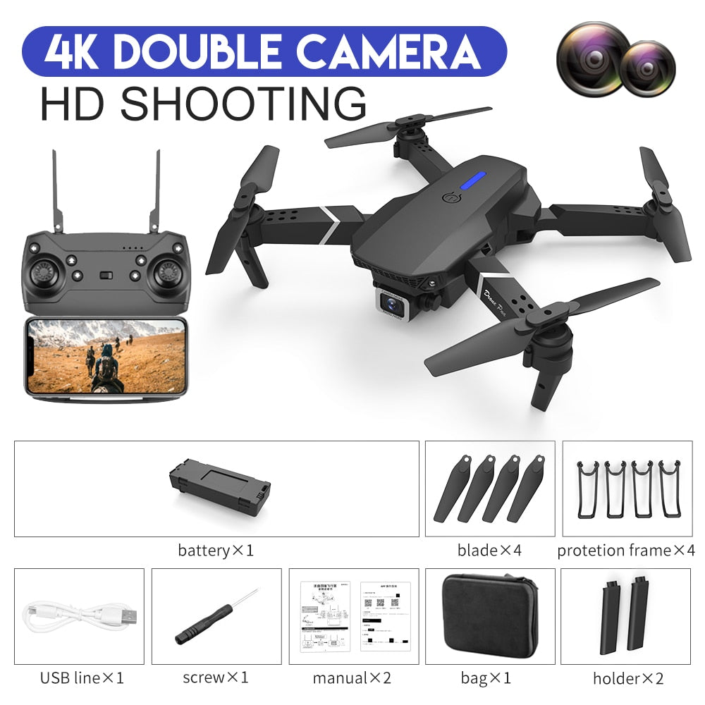 2021 NEW Drone 4k profession HD Wide Angle Camera 1080P WiFi fpv Drone Dual Camera Height Keep Drones Camera Helicopter Toys - 4K-Dual camera-1B 1 / Russian Federation