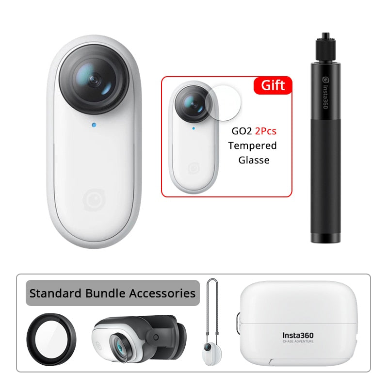 Insta360 GO 2 32G 64GB Small Action Camera Mini Sport Vlog Video Camera Insta360 Go 2 32G 64G Camera Go2 For IPhone and Android - Bundle2 / China / 32G