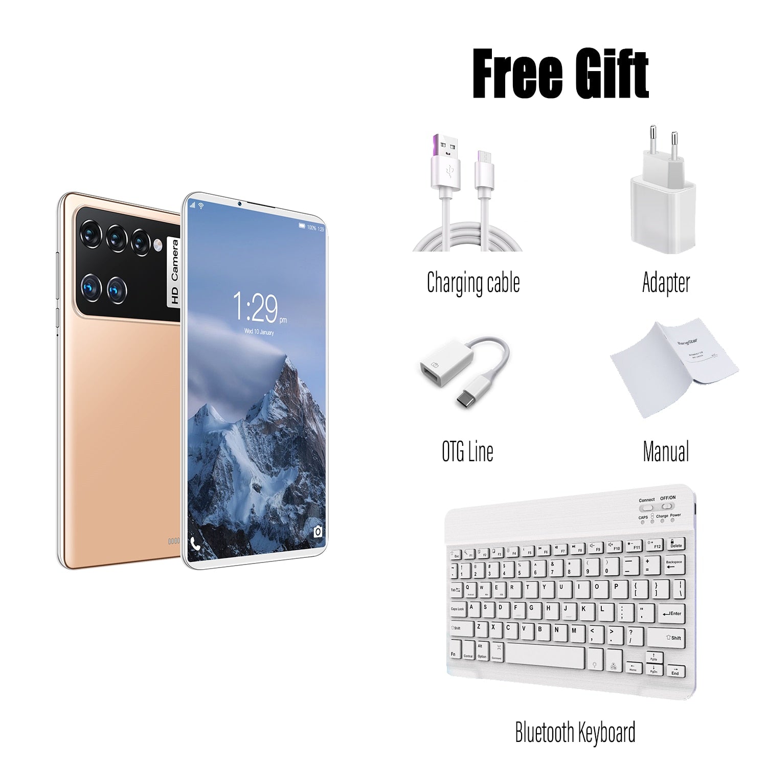 Global Version M12 Tablet Android 12 WPS Office Notebook 7.85Inch Laptop Google Play Pad MINI 12GB 512GB 8800mAh 5G Keyboard Hot - 12G 512G Keyboard / Golden / US