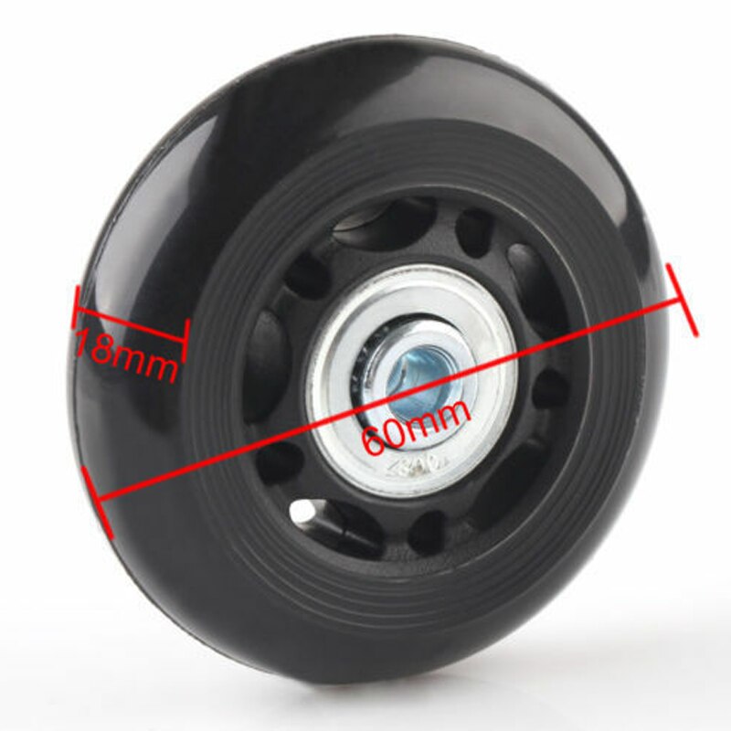 2PCS Black Luggage bag Suitcase Replacement Rubber Wheels Axles Repair Accessories No noise Casters OD 40mm/54mm/60mm/64mm/80mm - 60mm X 18mm