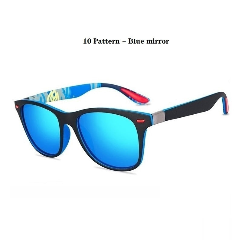 Fashion Vintage Sunglasses For Men Women Polarized Designer Sunglasses Man Square Retro Sun Glasses Driving Eyewear Shades UV400 - 10 Pattern - Blue