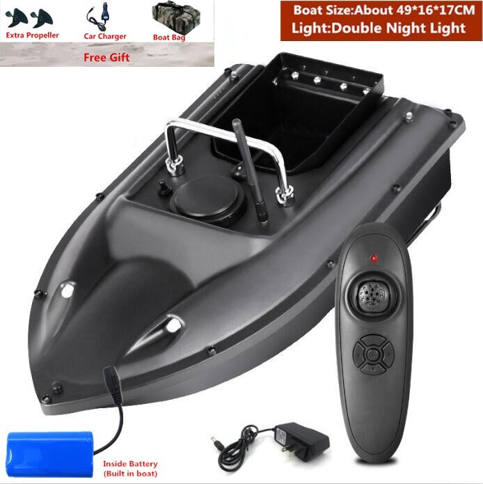 Smart Fixed Speed Cruise Radio Remote Control Fishing Bait Boat 1.5KG 500M Dual Night Light Lure Fishing RC Bait Boat Fishing - US Plug 1 Battery / China