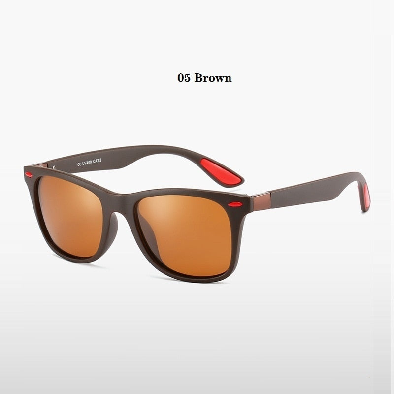 Fashion Vintage Sunglasses For Men Women Polarized Designer Sunglasses Man Square Retro Sun Glasses Driving Eyewear Shades UV400 - 05 Brown