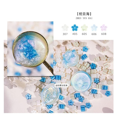 Mixed Glitter Sakura Wax Seal Stamp Beads DIY Cherry Blossom Sealing Bead Stamps Envelope Wedding Art Hobby Card Gift Invitation - K