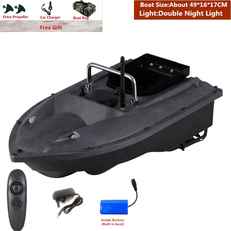 Smart Fixed Speed Cruise Radio Remote Control Fishing Bait Boat 1.5KG 500M Dual Night Light Lure Fishing RC Bait Boat Fishing - UK Plug 1 Battery 1 / China