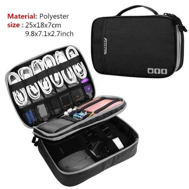 Digital Storage Bags Electronics Cable Organizer Cord Usb Wires Portable Charger Power Bank Accessories for Nintendo Switch - Black K / Russian Federation