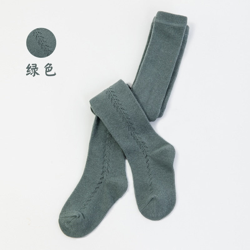 0 to 5 Years Baby Tights Spring Summer Solid Color Soft Knitted Warm Newborn Toddler Tight Boy Girl Pantyhose Kids Girls Clothes - green / L(3-5 years)