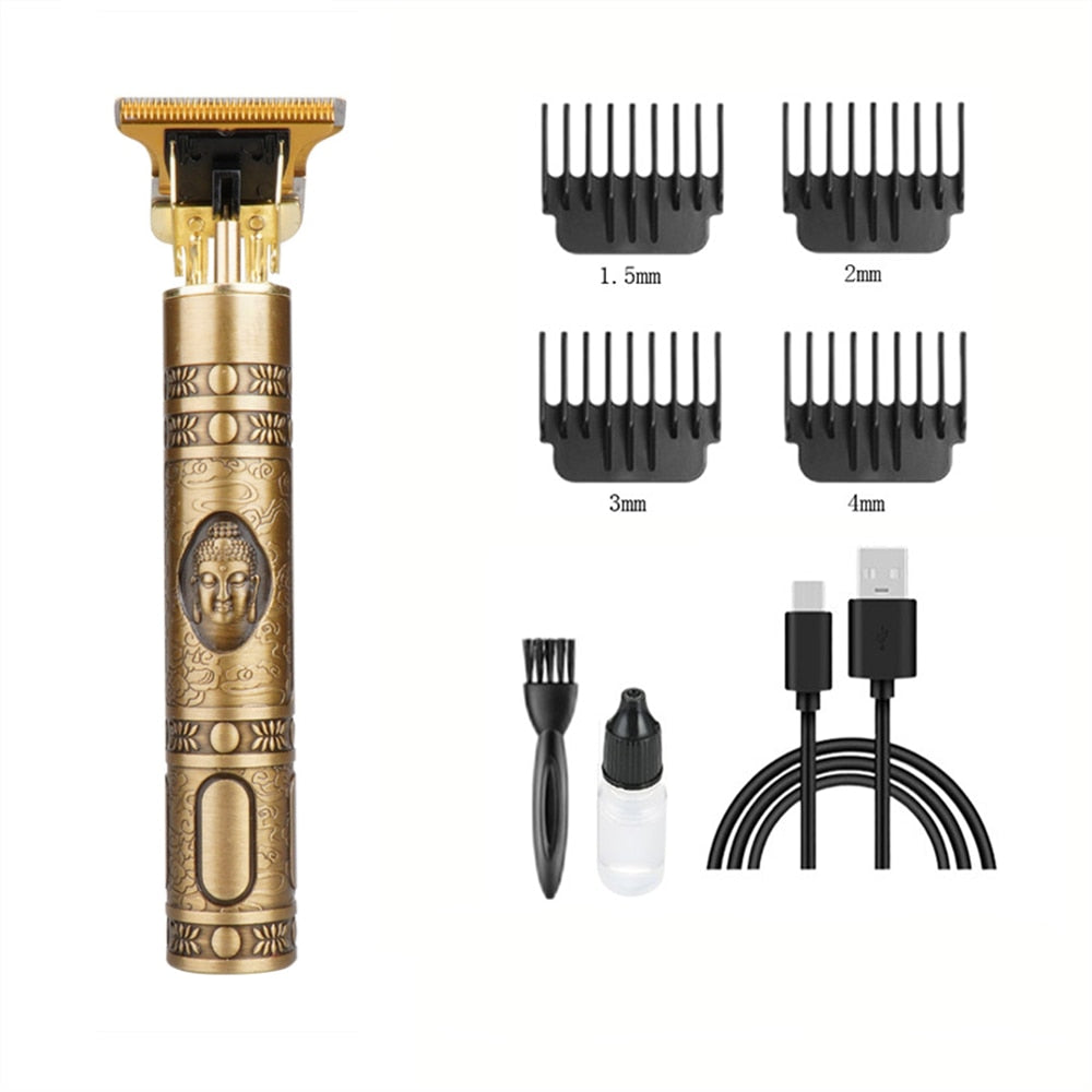 All Metal Vintage T9 Machine Women&#39;s Hair Clipper Hairdresser Professional Haircut Machine 0 Mm Nose and Ear Trimmer Finish Man - Metal  Buddha 2.0