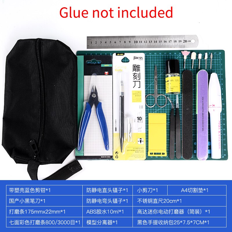 New Model Building Tools For Gundam Tools Hobby Military Model DIY Accessories Grinding Cutting Mat Polishing Tools Set(no glue) - Combo F