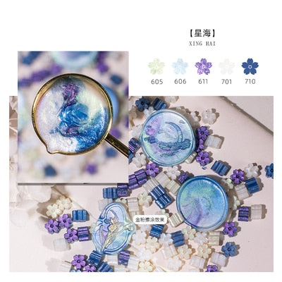 Mixed Glitter Sakura Wax Seal Stamp Beads DIY Cherry Blossom Sealing Bead Stamps Envelope Wedding Art Hobby Card Gift Invitation - G