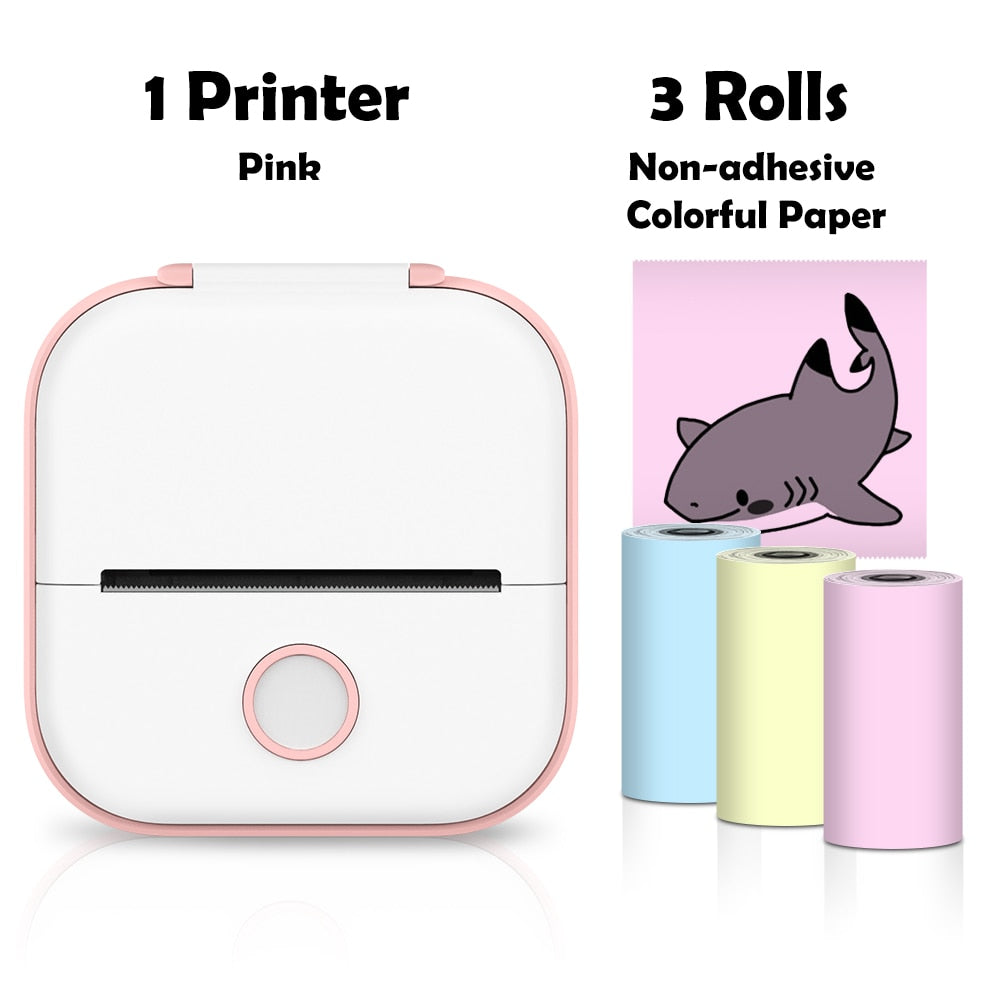 Phomemo T02 Mini Portable Printer Thermal Printing 53mm Sticker Wireless Inkless Mini Pocket Printer Self-adhesive Label Printer - Pink D / CN