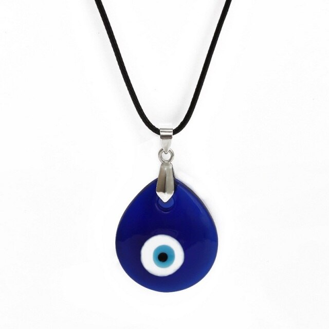 Vintage Turkish Evil Eye Pendant Choker Necklace Lucky Blue Evil Eyes Clavicle Chain Necklace Party Jewelry For Women Girls Gift - Style 2