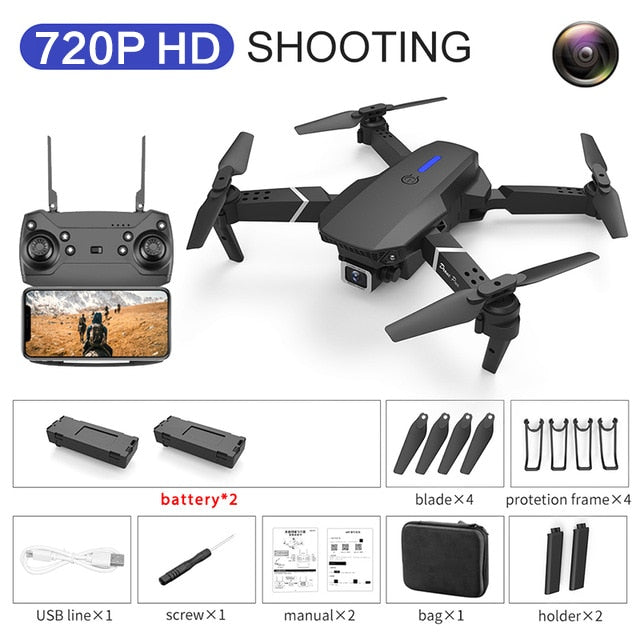 2021 NEW Drone 4k profession HD Wide Angle Camera 1080P WiFi fpv Drone Dual Camera Height Keep Drones Camera Helicopter Toys - 720P-2Battery / Russian Federation