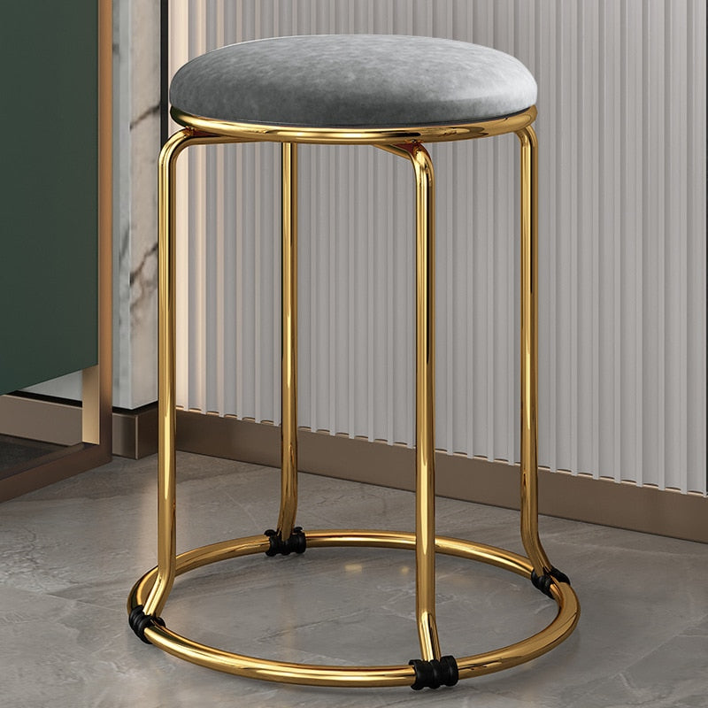 Scandinavian Velvet Bar Chair Kitchen Lounge Salon Table Hotel Round Stool Chair Bathroom Outdoor Style Cadeira Furniture OA50DC - Style4