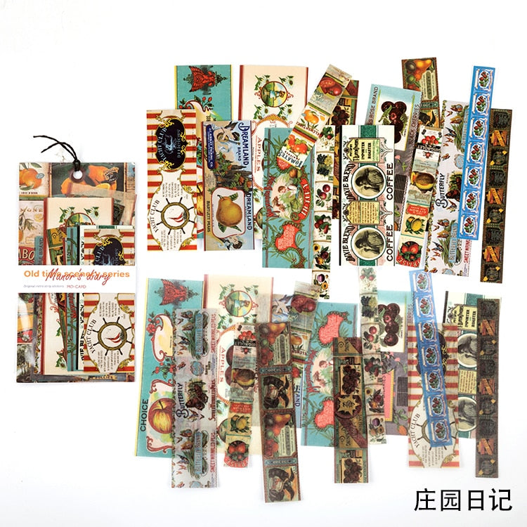 30 pcs/Bag Vintage Atlas ruler tickets animals washi paper sticker decoration stickers DIY diary scrapbooking label sticker - H