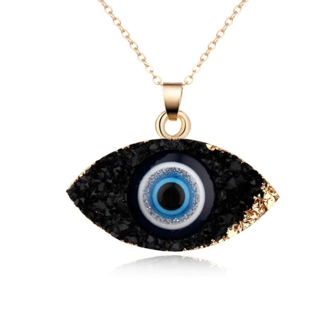 Vintage Turkish Evil Eye Pendant Choker Necklace Lucky Blue Evil Eyes Clavicle Chain Necklace Party Jewelry For Women Girls Gift - Style 7