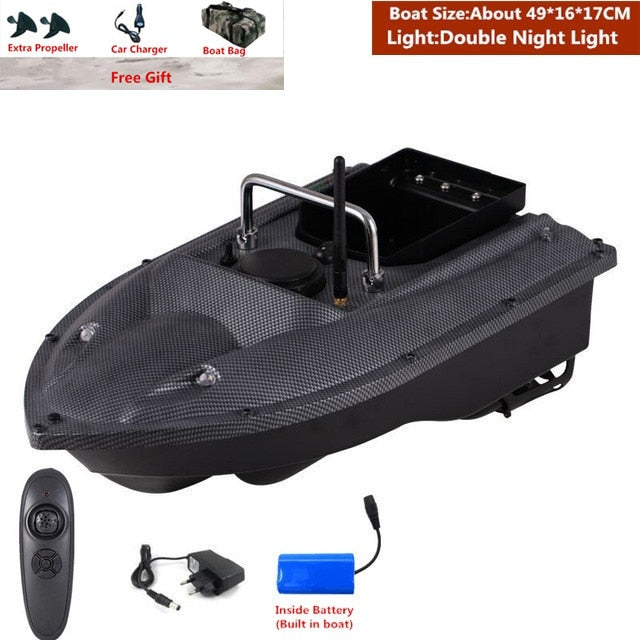 Smart Fixed Speed Cruise Radio Remote Control Fishing Bait Boat 1.5KG 500M Dual Night Light Lure Fishing RC Bait Boat Fishing - EU Plug 1 Battery 1 / China