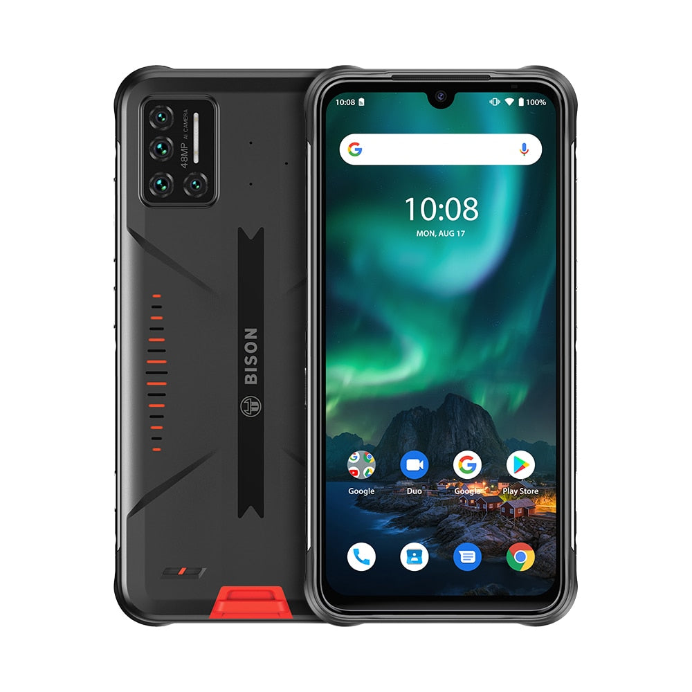 UMIDIGI BISON IP68/IP69K Waterproof Smartphone Rugged Phone 6/8GB+128GB NFC 48MP Matrix Quad Camera 6.3&quot; FHD+ DisplayAndroid 10 - 6GB 128GB / Lava Orange / France