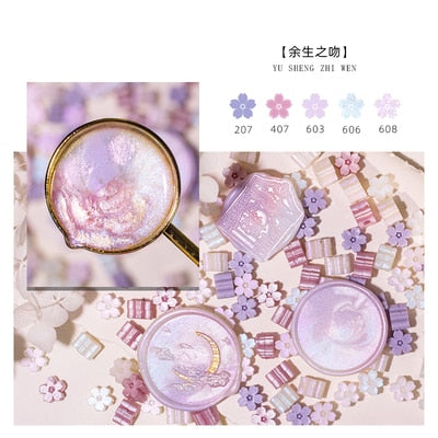 Mixed Glitter Sakura Wax Seal Stamp Beads DIY Cherry Blossom Sealing Bead Stamps Envelope Wedding Art Hobby Card Gift Invitation - T