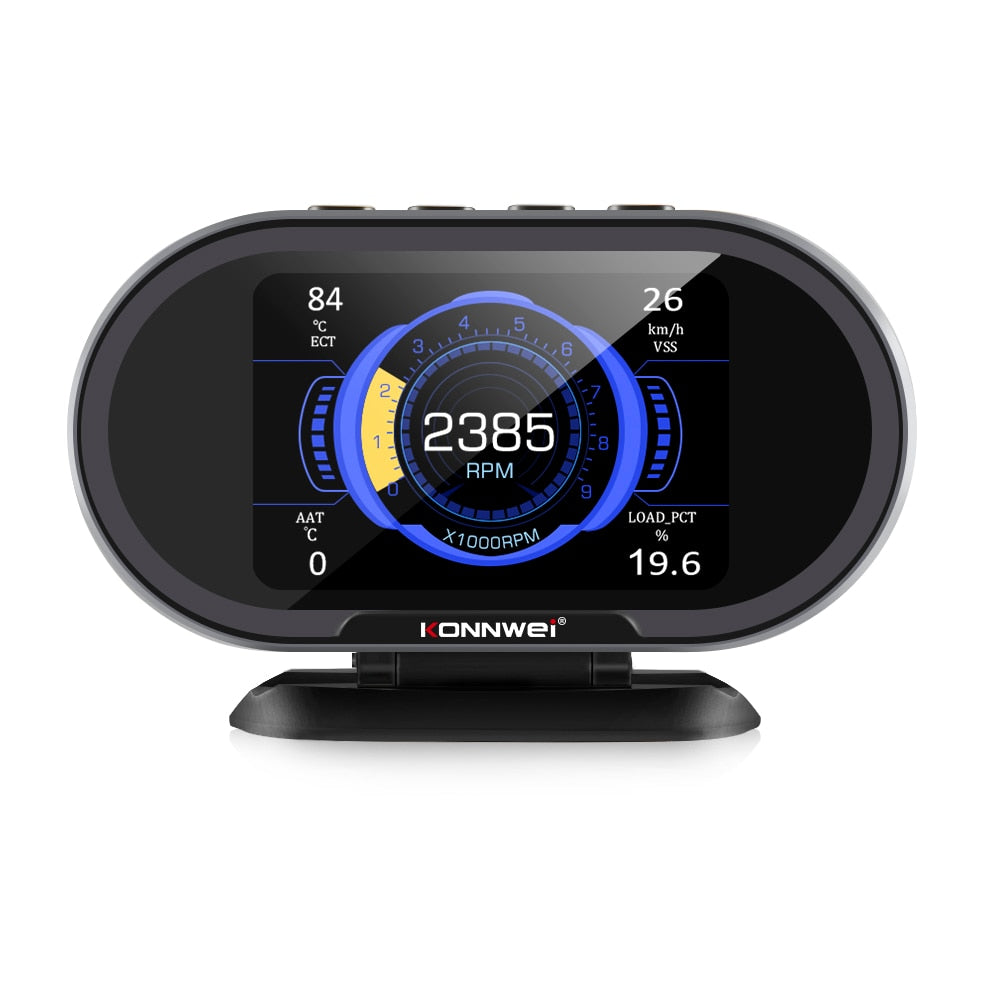 KONNWEI  KW206 OBD2 On-Board Computer Auto Car Digital Computer Display OBD 2 Scanner Fuel Consumption Water Temperature Gauge - kw206 / China