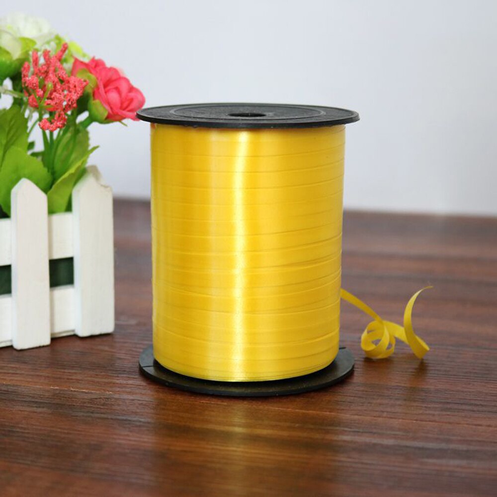 5mm Satin Ribbon 250yards/Lot DIY Handmade Crafts Supplies Wedding Birthday Party Gift Wrapping White Pink Gold Purple Ribbons - Yellow
