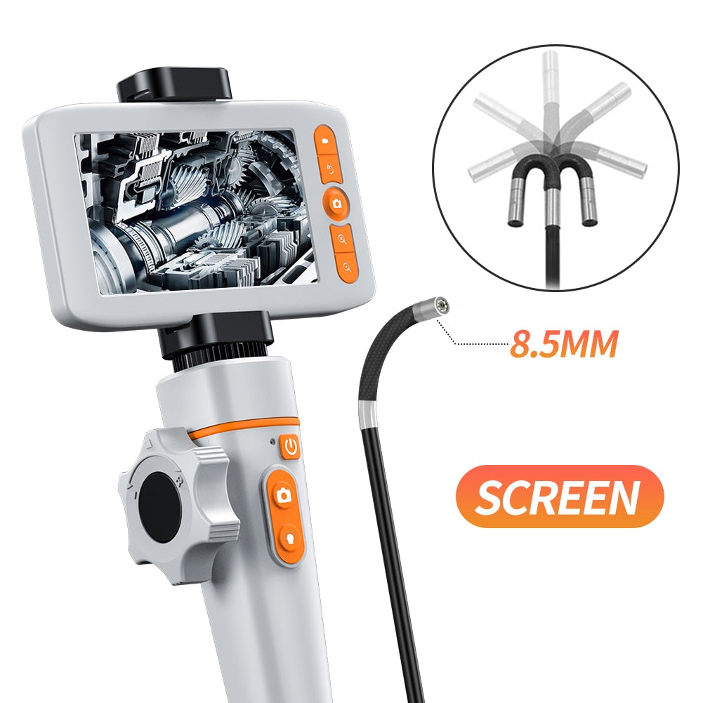 Newest 180 Degree Inspection Camera Articulating Industrial Endoscope 6mm & 8.5mm HD Camera With 6 LED for iPhone Android - 8.5mm LCD version / China / 1m