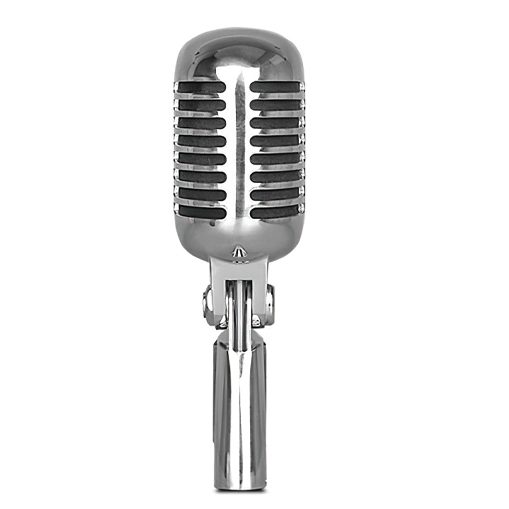 Vintage Style Microphone for SHURE Simulation Classic Retro Dynamic Vocal Mic Universal Stand for Live Performance Karaoke - China / Silver