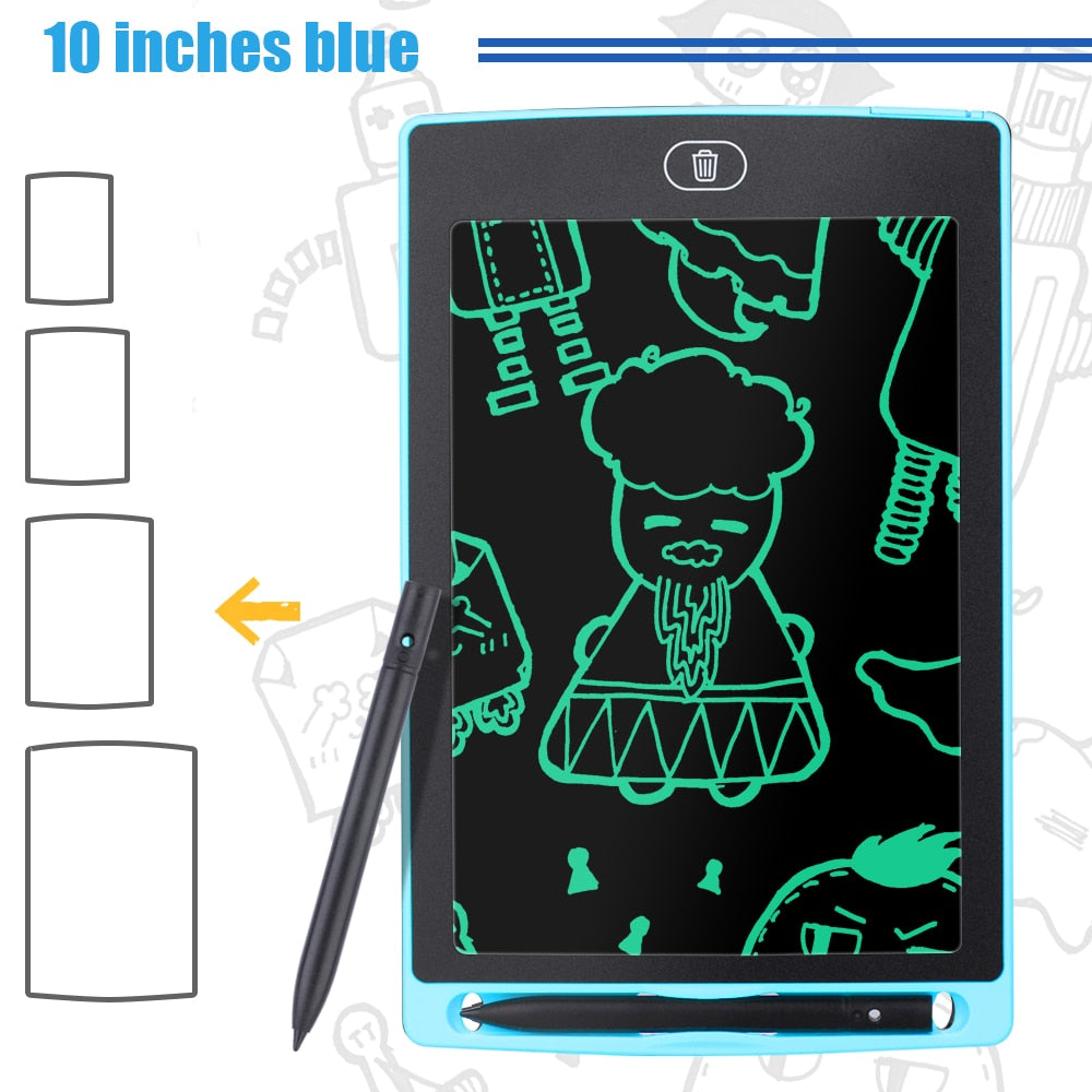 6.5/8.5/10/12 inch LCD Drawing Tablet For Children&#39;s Toys Painting Tools Electronics Writing Board Boy Kids Educational Toys - Russian Federation / 10 inch Blue