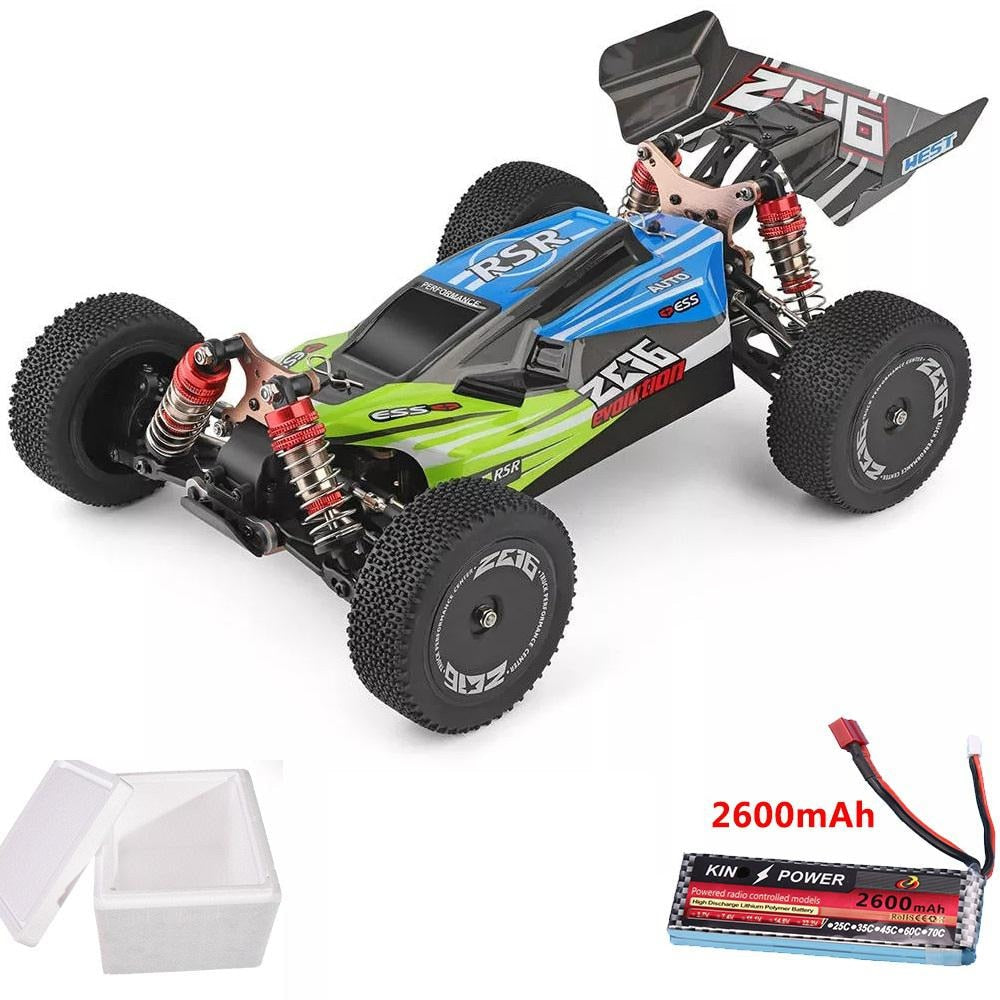 Wltoys 144001 1/14 2.4G 4WD High Speed Racing RC Car Vehicle Models 60km/h Two Battery Toy Gift Kid Remote Control Machine - Green 1 Battery / SPAIN