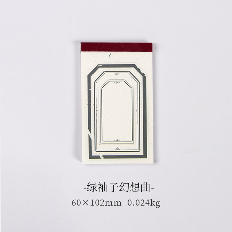 Yoofun 30sheets/book Retro Material paper Note Series Tickets Memo Paper Notes Memo Pad Diary Stationary Flakes Scrapbooking - b