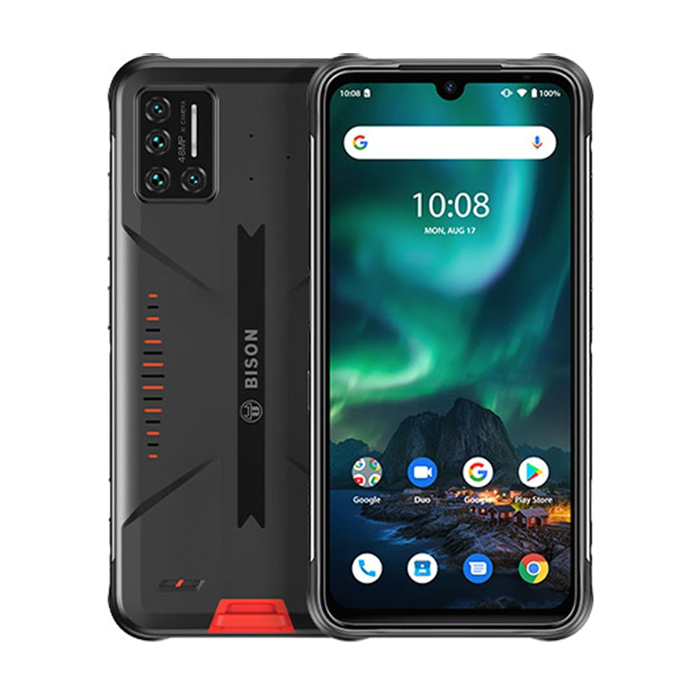 UMIDIGI BISON IP68/IP69K Waterproof Rugged Mobile Phone 48MP Matrix Quad Camera 6.3" FHD+ Display 6GB+128GB NFC Smartphone - Lava Orange / France / 8GB 128GB