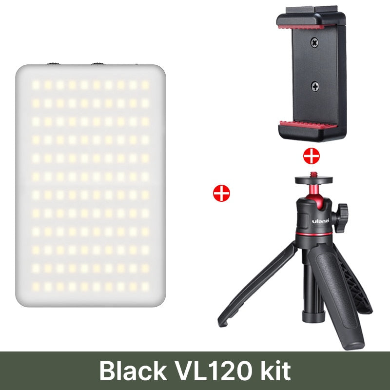 VIJIM VL120 LED Video Light Video Conference Lighting Kit Zoom Lighting for Computer with Tripod Stands Computer Desk Light lamp - Black VL120 Kit / China