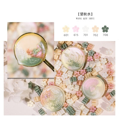 Mixed Glitter Sakura Wax Seal Stamp Beads DIY Cherry Blossom Sealing Bead Stamps Envelope Wedding Art Hobby Card Gift Invitation - L