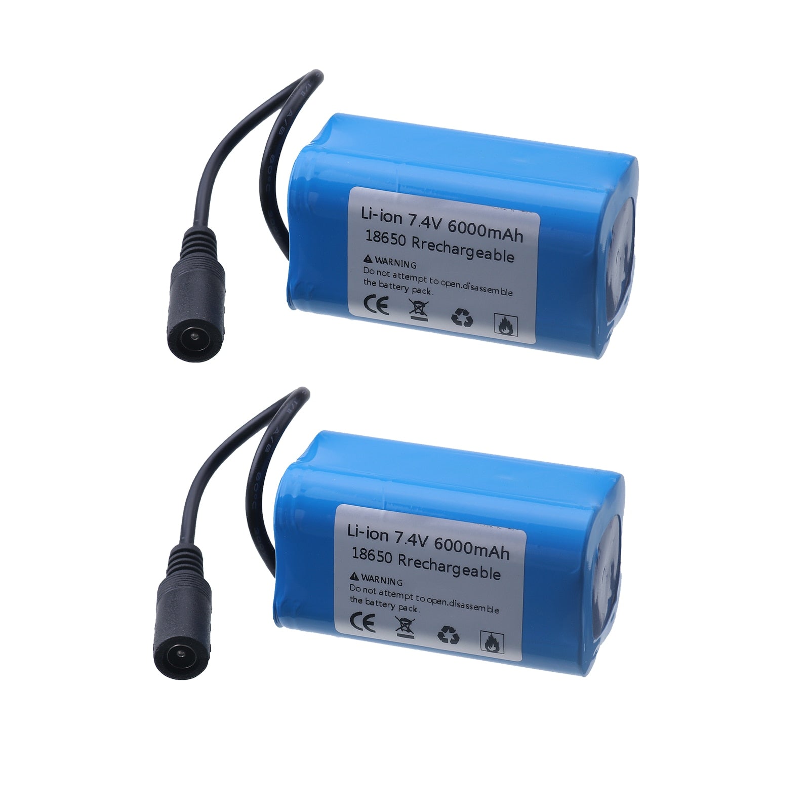7.4V 12000Mah 6000Mah Battery For T188 T888 2011-5 V007 C18 H18 So on Remote Control RC Fishing Bait Boat Parts 1/3pcs - 2pcs 6000mah