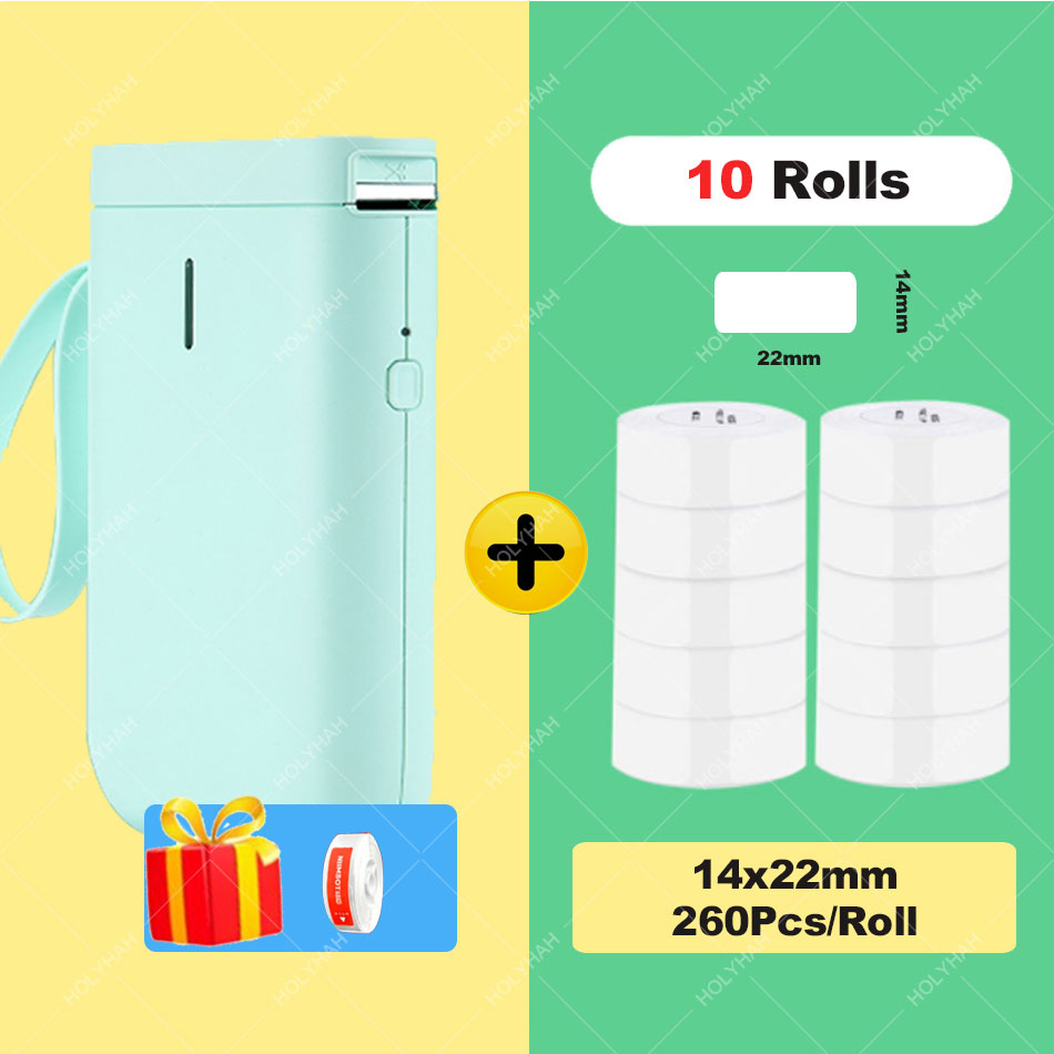 Niimbot D11 Wireless Label Printer Portable Pocket Label Printer Bluetooth Thermal Label Maker Fast Printing Home Use Office - D11GR 10 Rolls 14X22 / China