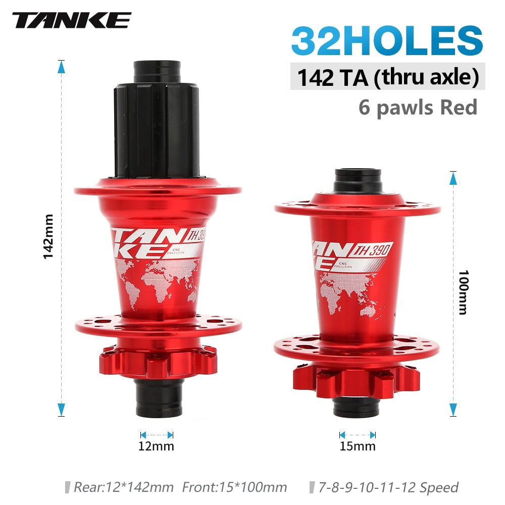 TANKE 32 36 holes MTB bike hub 6 pawls 6 bearing 120 clicks cassette flywheel 7-12 speed 6 nail disc brake hubs bicycle parts - 05 32H TA red / China