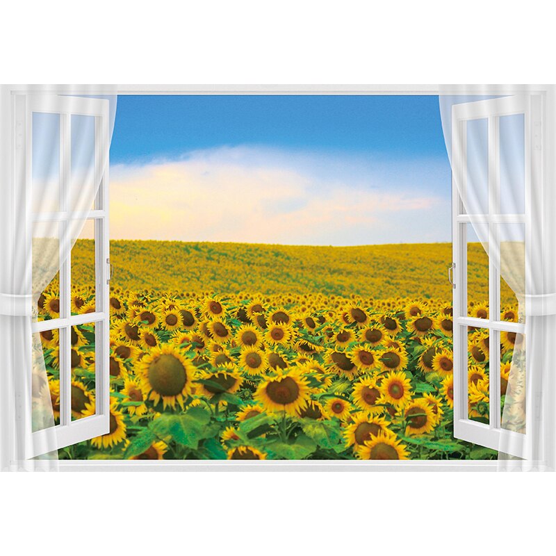 Allenjoy sunflower Photography Backdrop Newborn Child fence Smash cake Baby Shower summer background Photo studio photobooth - YM2P-A3368 / Econ Vinyl 120x180CM