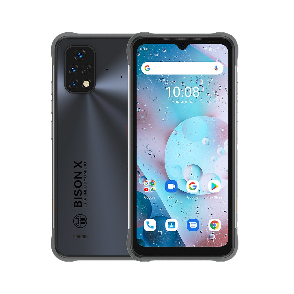 [Premiere] UMIDIGI BISON X10S X10G 6150mAh Battery Global Version Smartphone 4GB+32GB IP68/IP69K Waterproof Rugged NEW Phone - BISON X10S  Grey / China / Add AirBuds U