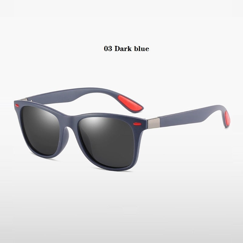 Fashion Vintage Sunglasses For Men Women Polarized Designer Sunglasses Man Square Retro Sun Glasses Driving Eyewear Shades UV400 - 03 Dark blue